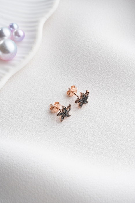 Heliophilia Silver Pendientes de Plata de Ley 925 Negros Stud NRZ99417